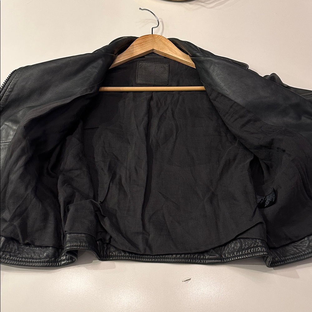 All Saints Wyatt Zip Biker Jacket Size US 2 UK 6 EU 34 - Picture 7 of 8